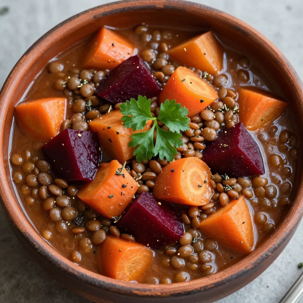 onepot lentil and winter root vegetable stew for easy family meals