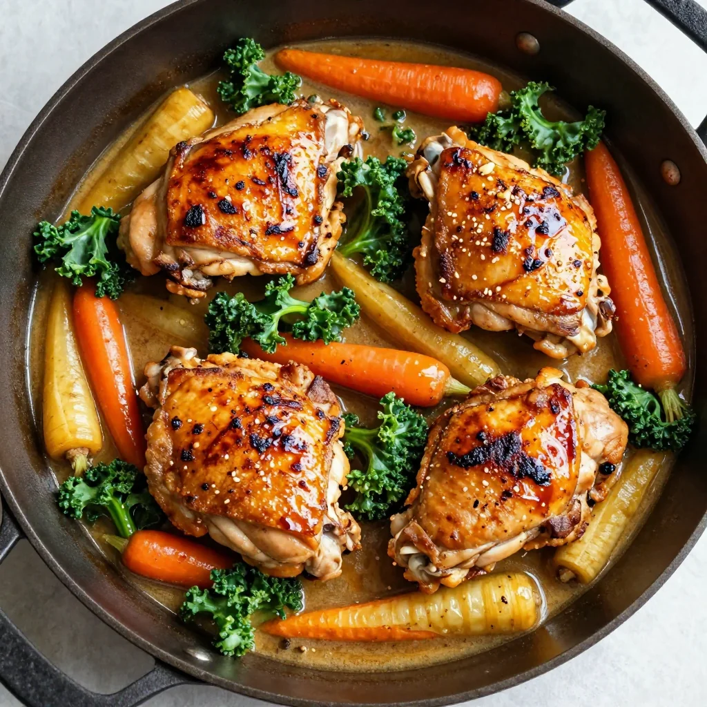 creamy one pot chicken with root vegetables and kale for batch cooking