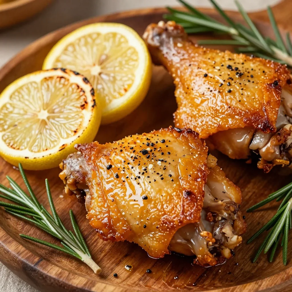Crispy Baked Chicken Thighs With Lemon Pepper