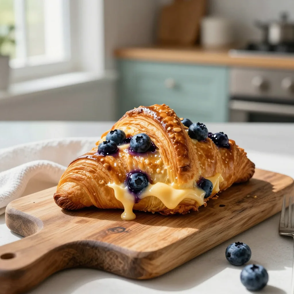 Blueberry Cream Cheese Croissant Breakfast Bake