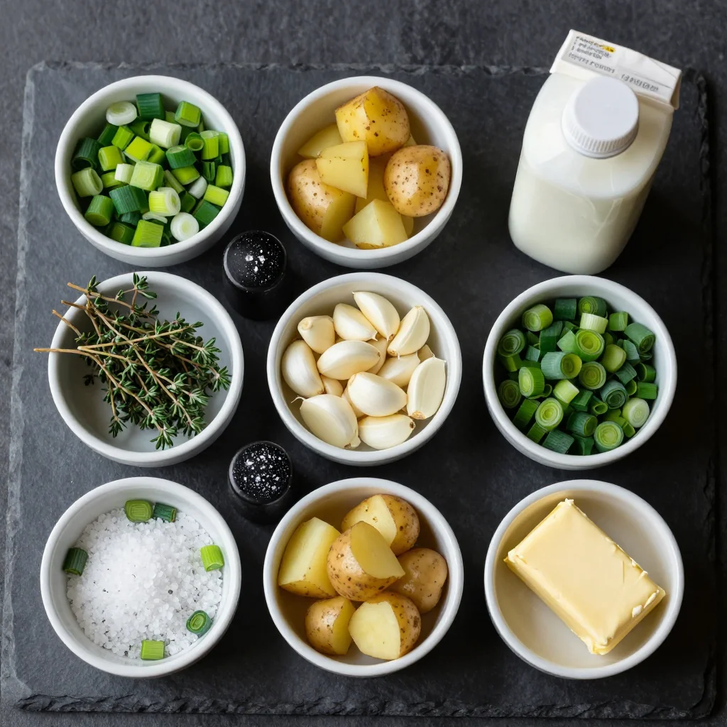 Ingredients for Cozy Slow Cooker Potato Leek Soup