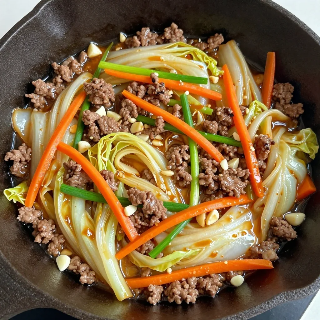 Budget Ground Beef and Cabbage Skillet for January