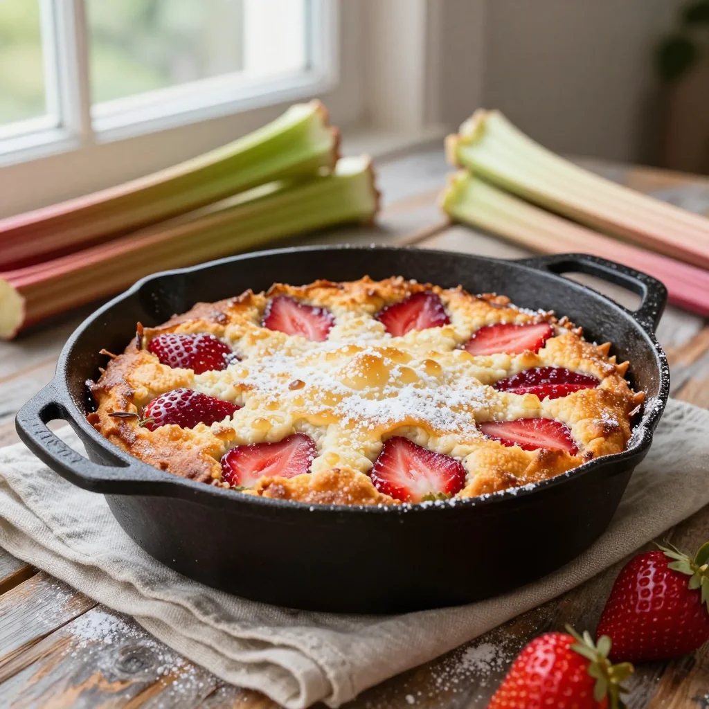 Strawberry Rhubarb Dump Cake 3 Ingredients