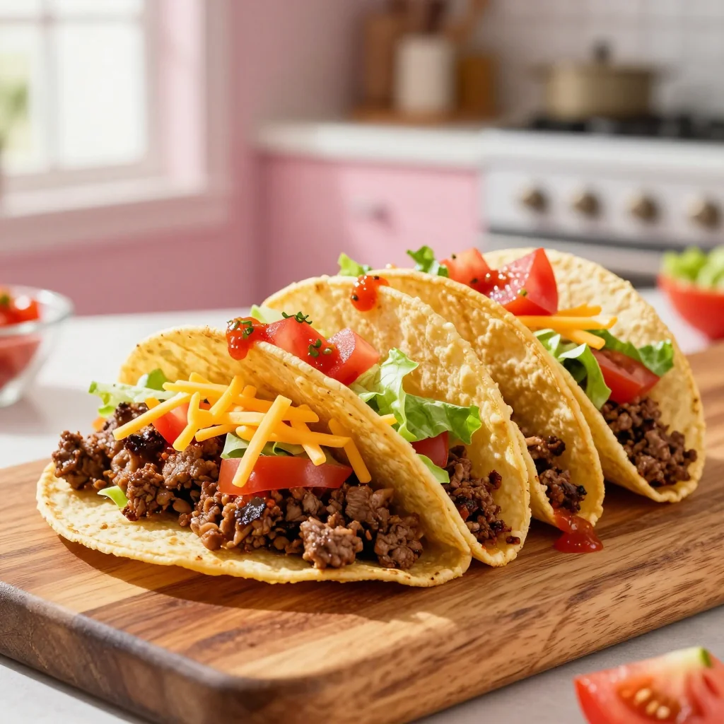 Tacos with Hard Shell and Ground Beef