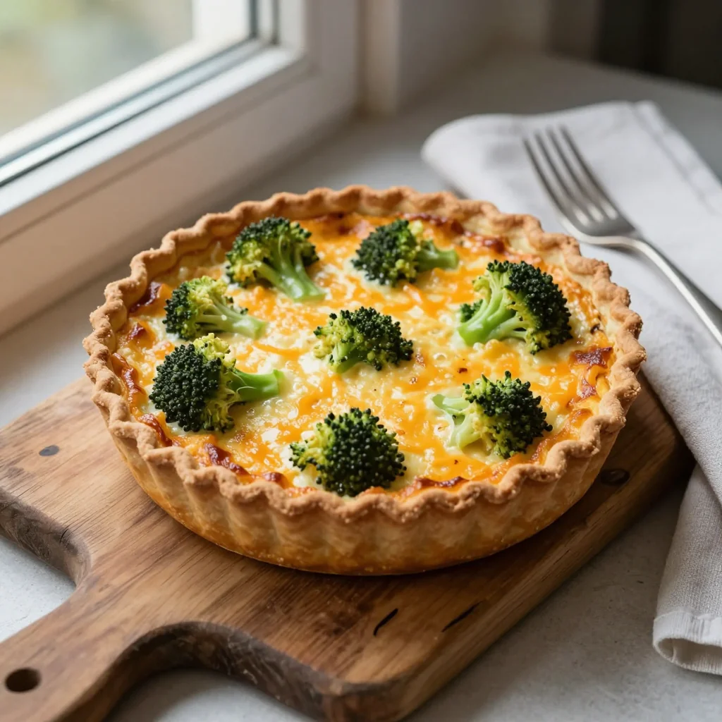 Broccoli Cheddar Quiche