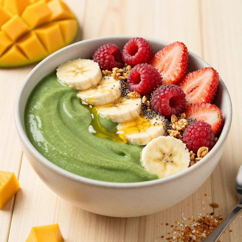 Healthy Mango Smoothie Bowl for Breakfast Meal Prep