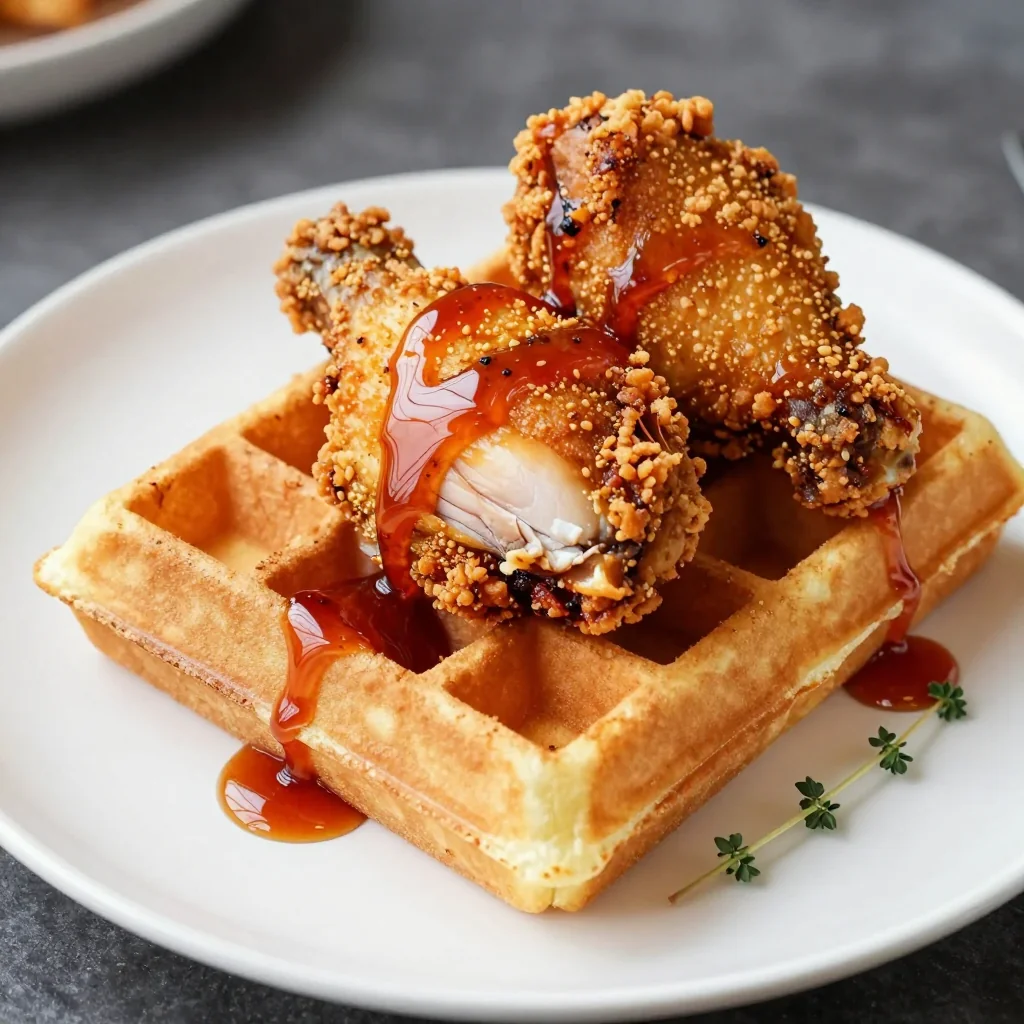 Spicy Chicken and Waffles for New Year's Day Brunch Showstopper