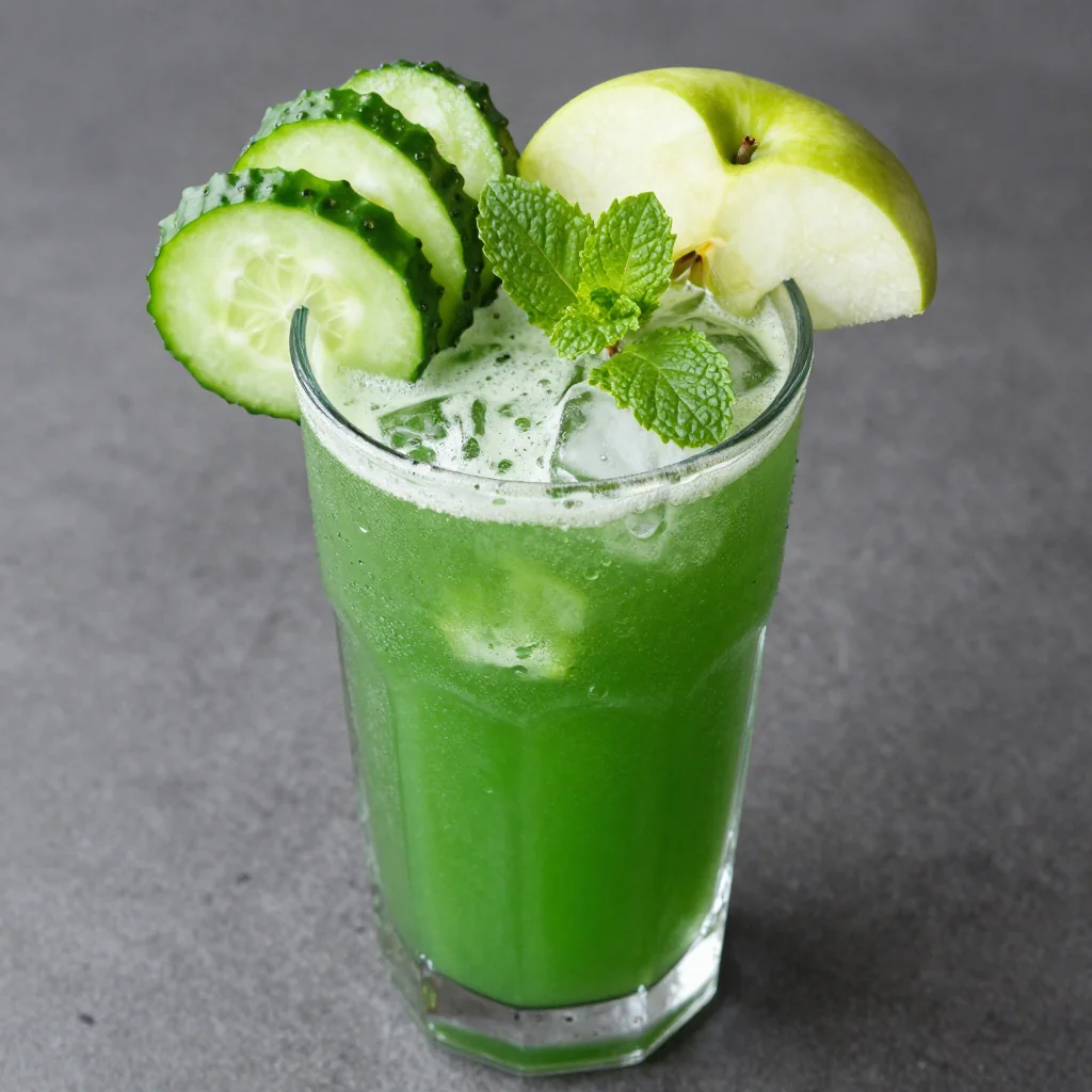 Green Detox Juice with Cucumber and Apple