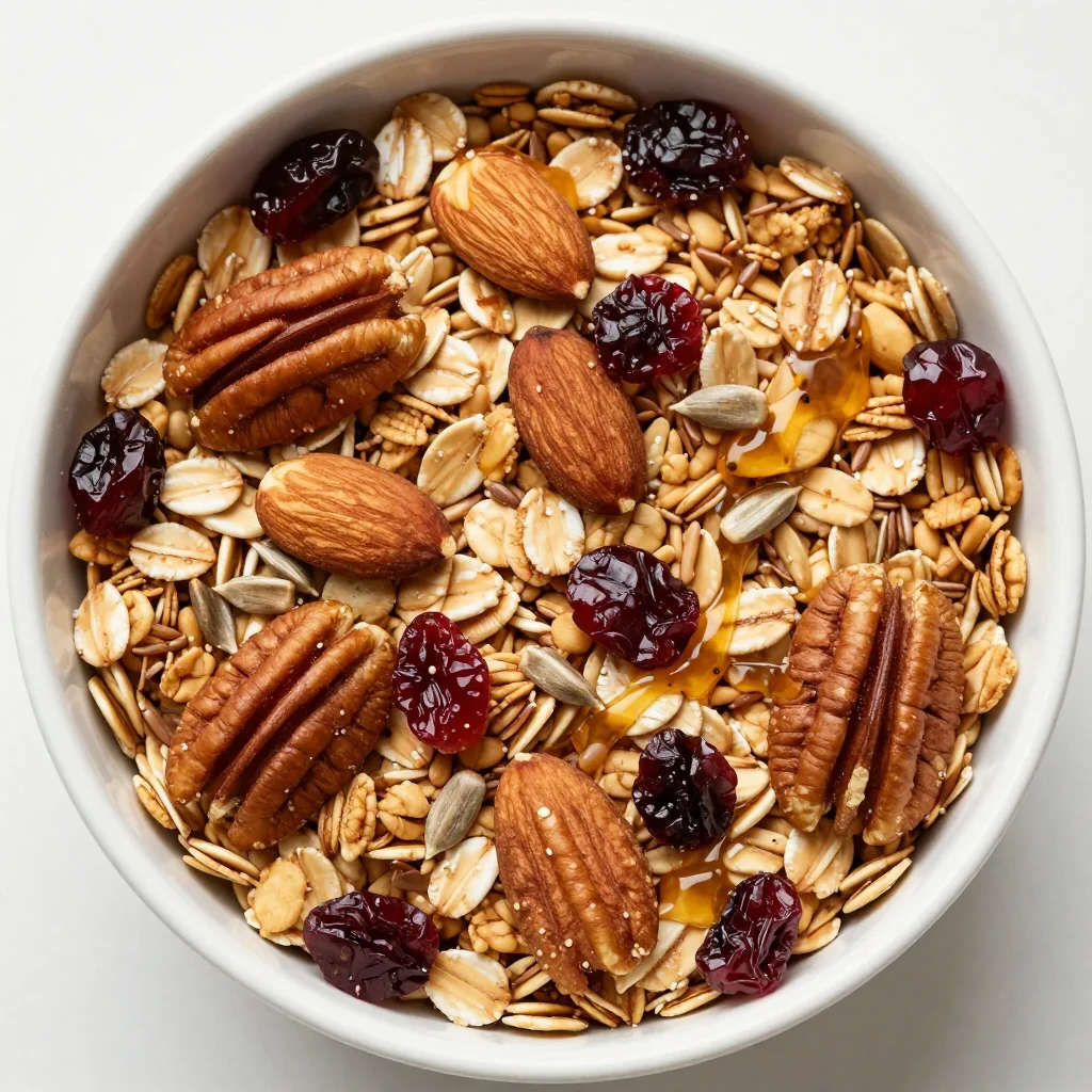 New Year Clean Eating Granola with Nuts and Seeds