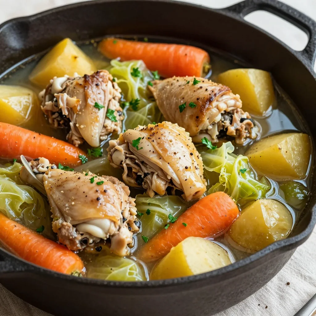 meal prep friendly onepot chicken cabbage and root vegetable stew