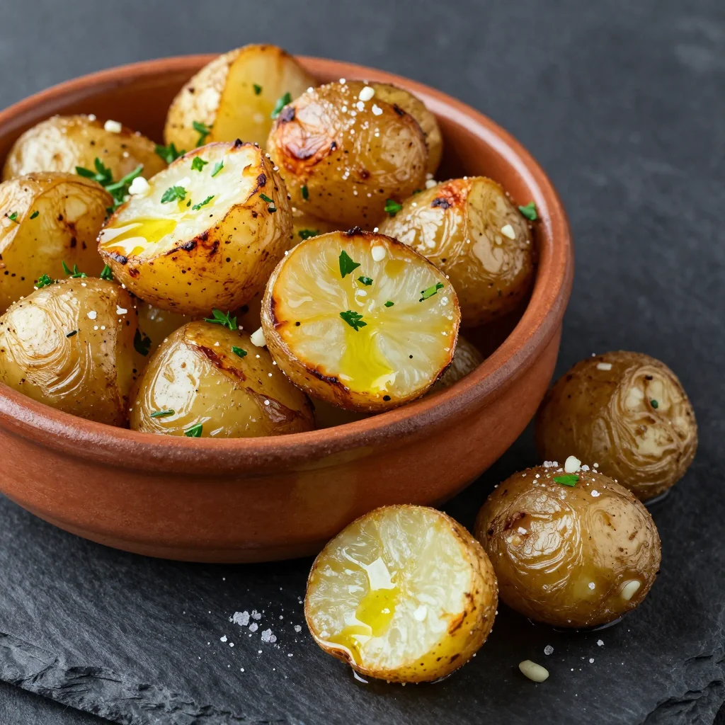 Crispy Smashed Potatoes with Garlic and Herbs for Sides