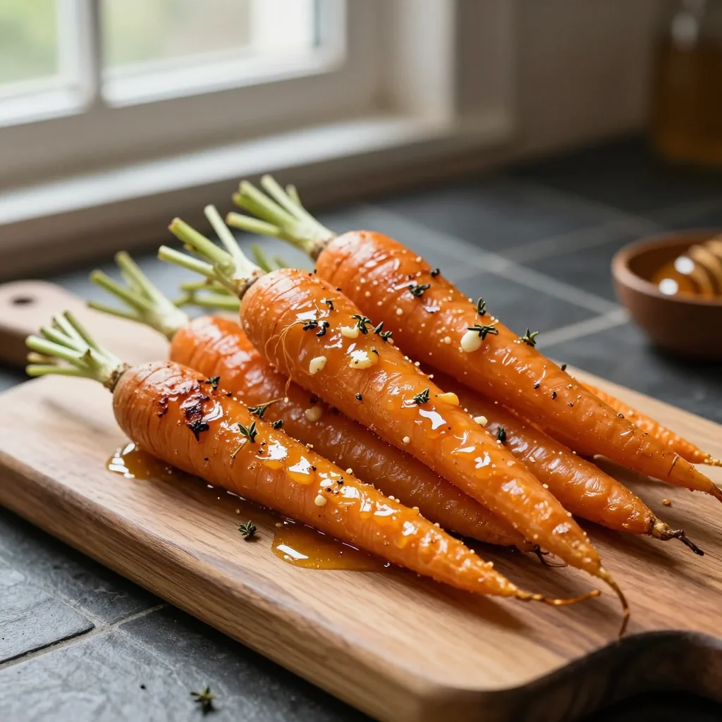 Roasted Carrots with Honey and Garlic Glaze