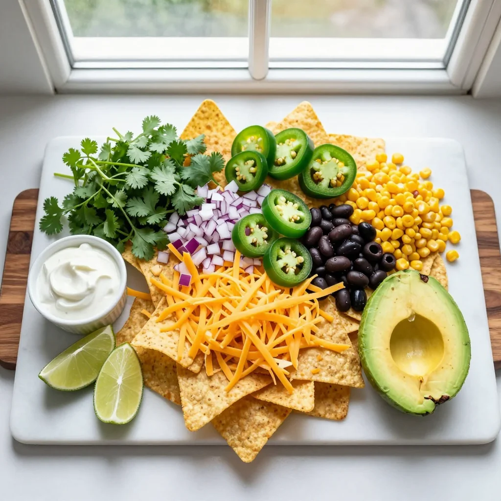 All ingredients for Loaded Nachos Sheet Pan Party Food