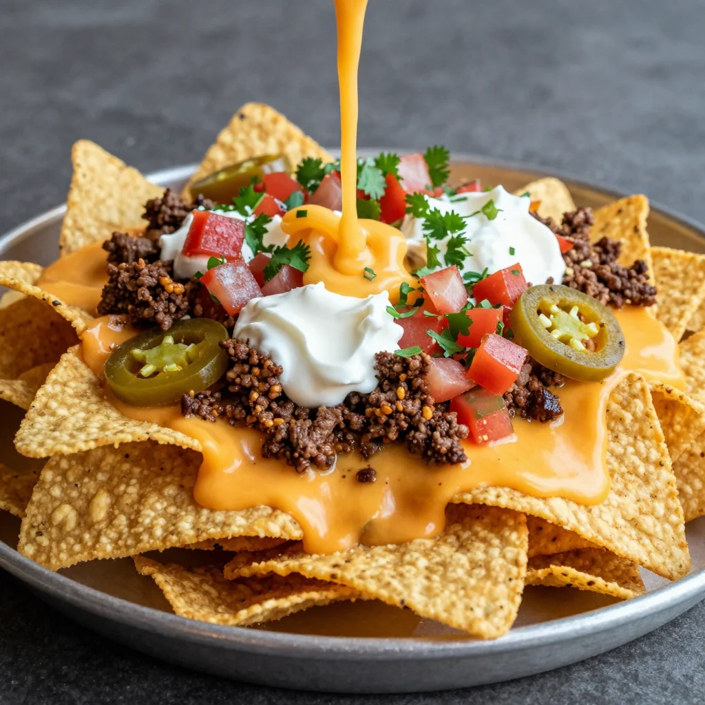 NFL Playoff Nachos Loaded with Cheesy Goodness