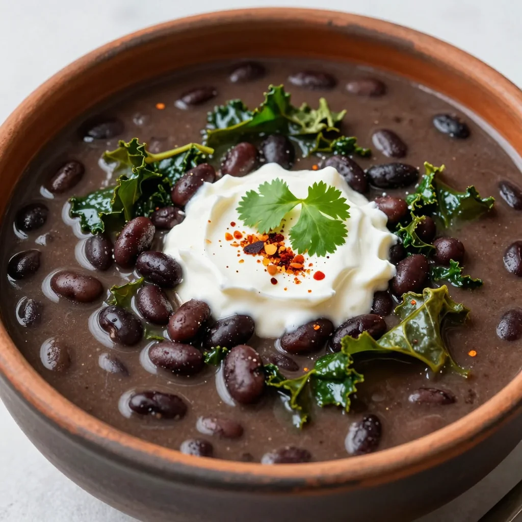 Hearty Black Bean and Kale Soup for Detox
