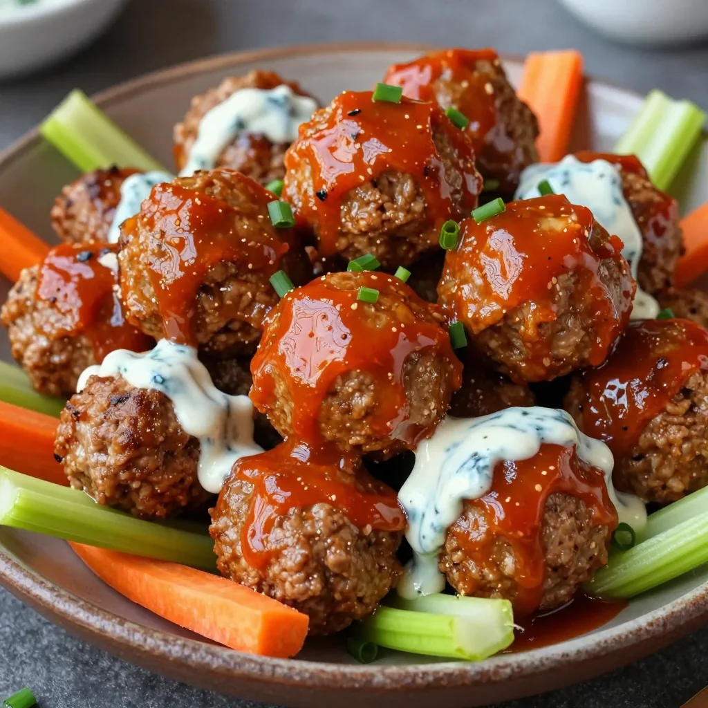 Slow Cooker Buffalo Chicken Meatballs for NFL Playoff Snacking