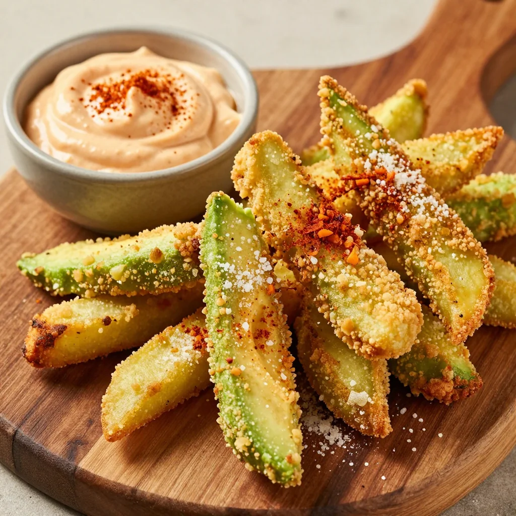 Crispy Baked Avocado Fries with Chipotle Mayo Dip