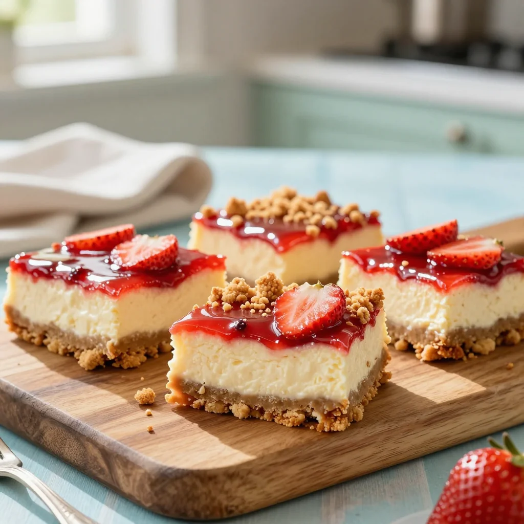 Strawberry Cheesecake Bars with Crumble