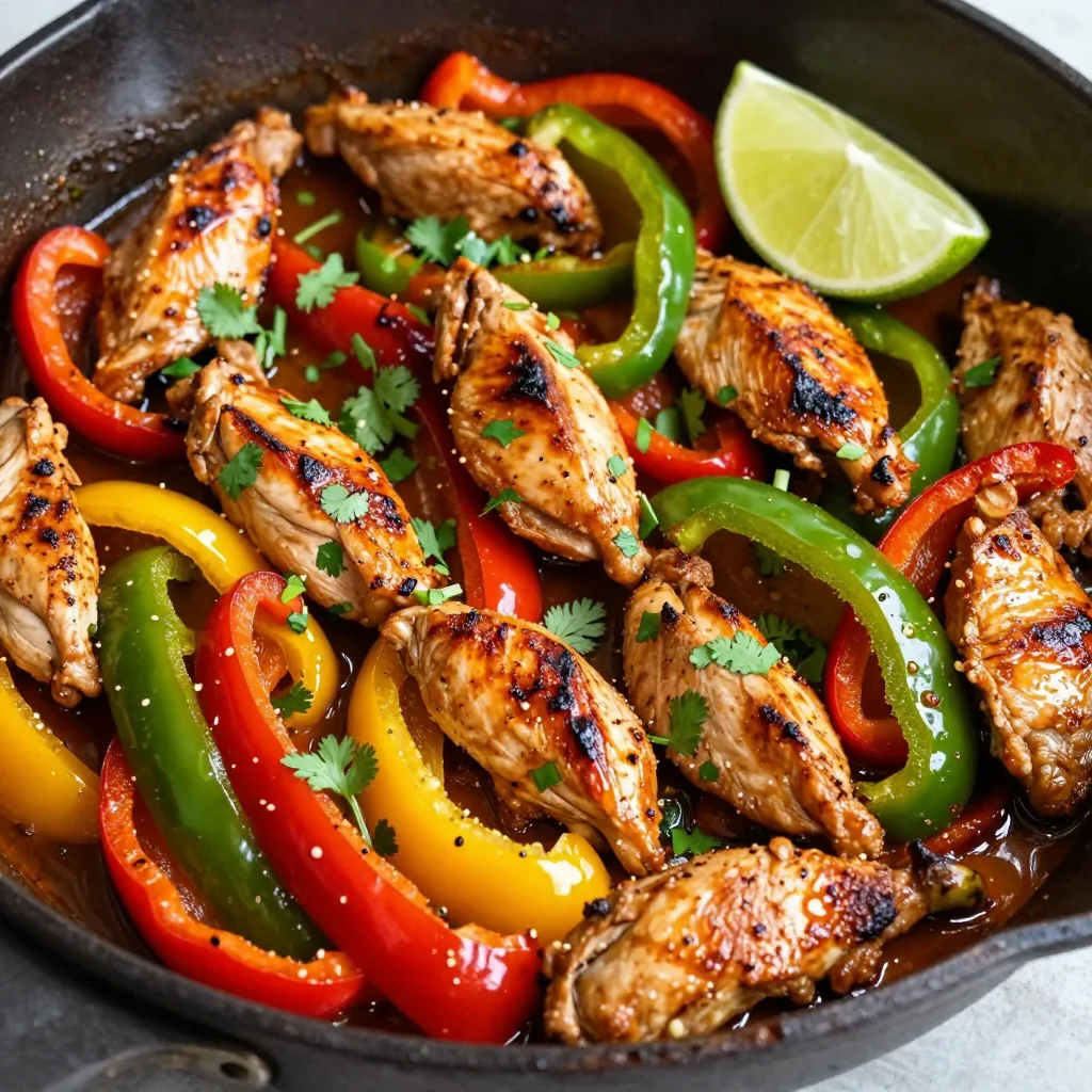 One Pan Chicken And Bell Peppers With Fajita Spice