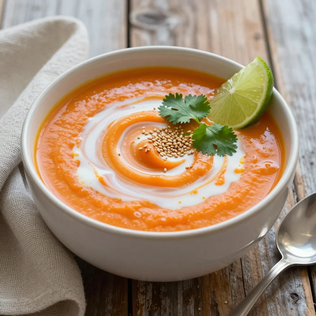 Healthy Creamy Carrot and Ginger Soup for Detox
