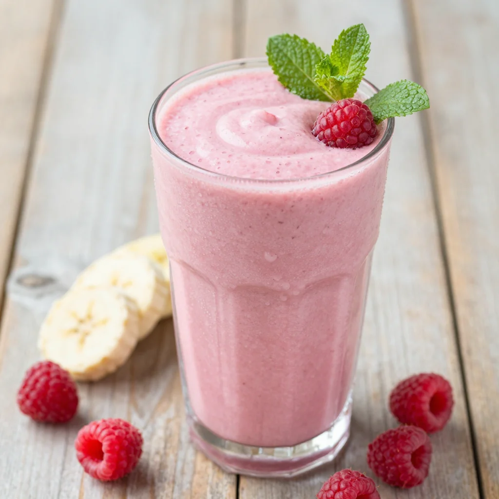 Raspberry Banana Detox Smoothie for Breakfast