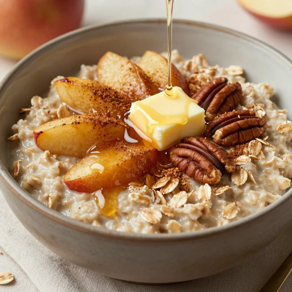 Warm Apple Cinnamon Oatmeal for a Winter Breakfast