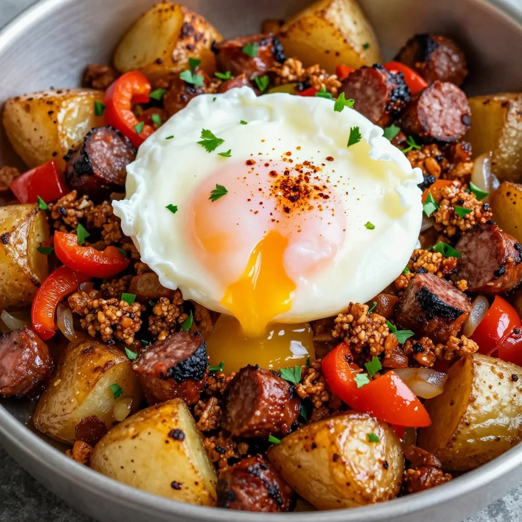 Spicy Sausage And Potato Hash For Game Day