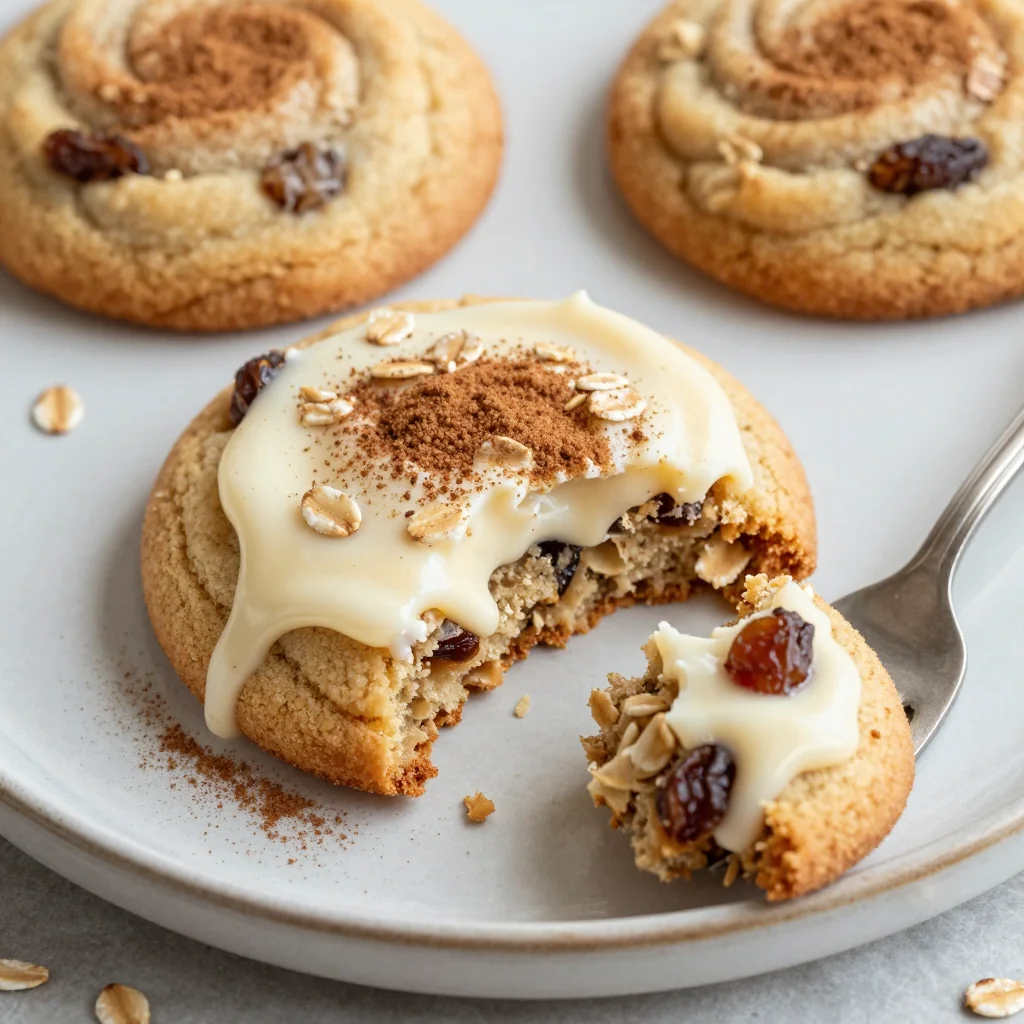 Cinnamon Roll Breakfast Oatmeal Cookies for a Sweet Snack