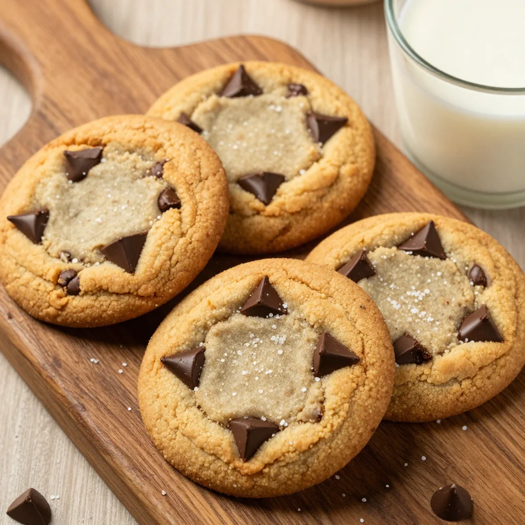 Warm Chocolate Chip Cookies with Sea Salt for a Sweet and Salty Snack