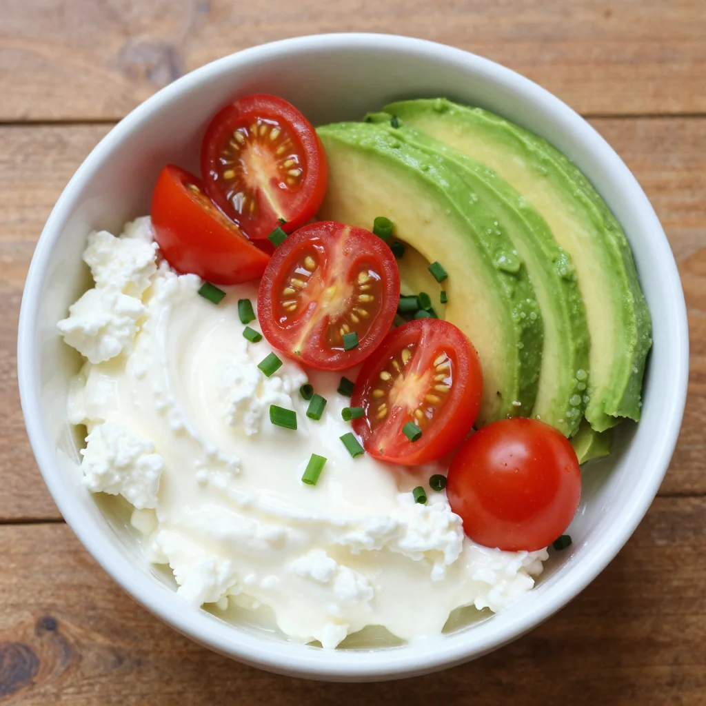 Healthy Cottage Cheese Bowls with Tomato and Avocado