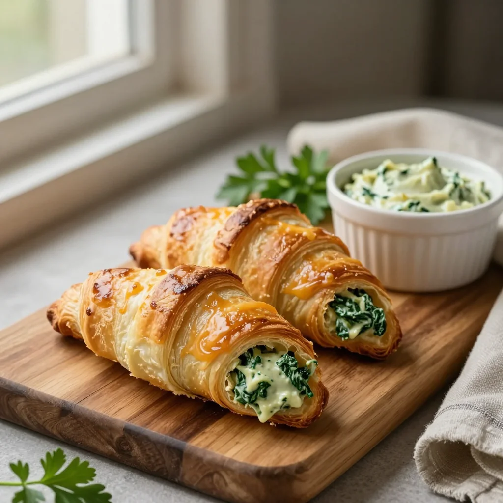 Spinach Artichoke Dip Stuffed Crescent Rolls
