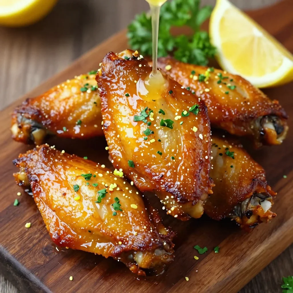 Crispy Baked Chicken Wings with Lemon and Herb