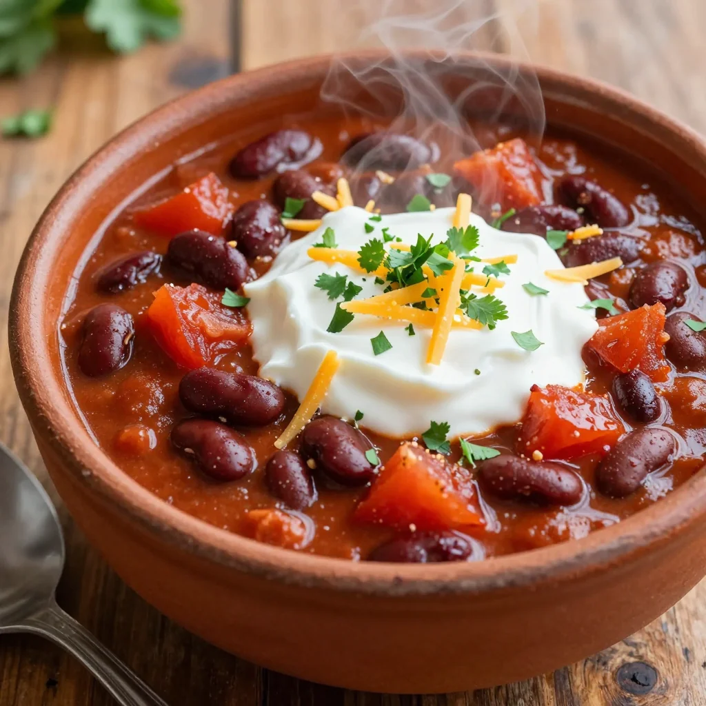 Pantry Staples Quick Chili with Beans and Tomatoes