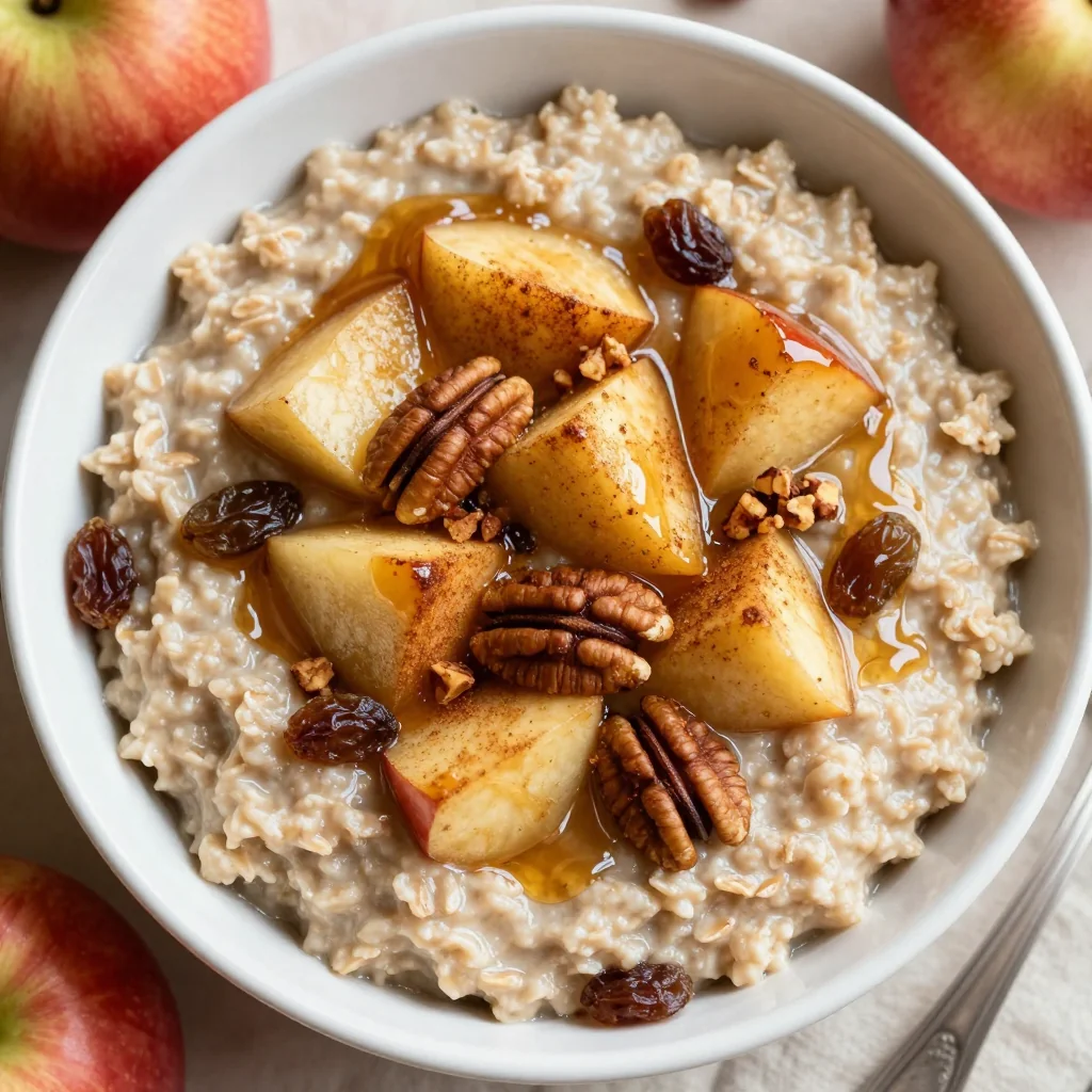Warm Spiced Apple and Oatmeal for Cozy Breakfast