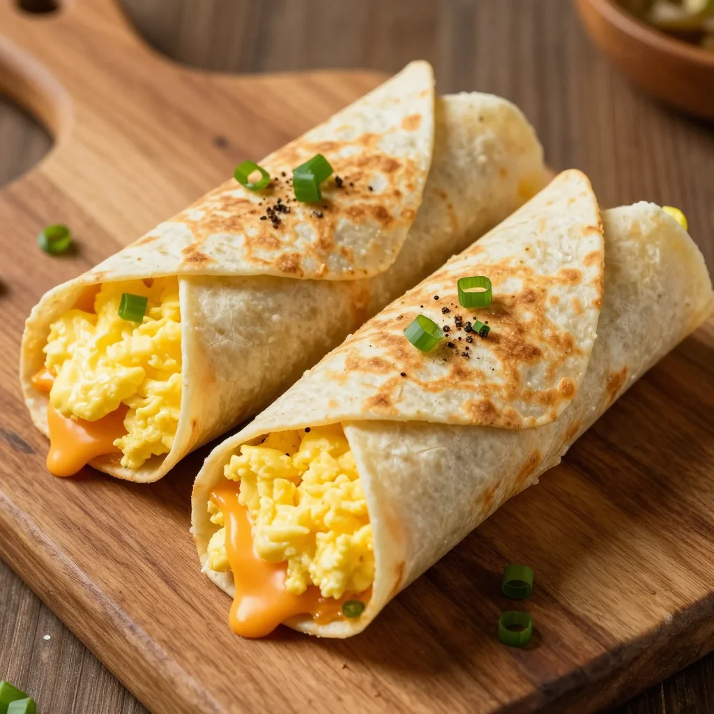 Freezer Breakfast Burritos with Scrambled Eggs and Cheese