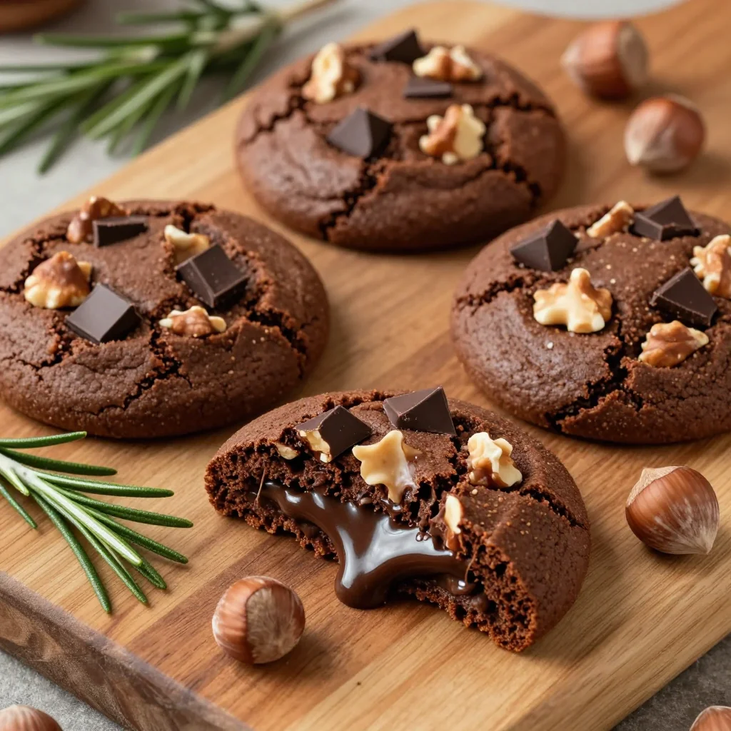 hazelnut chocolate truffle cookies for homemade christmas gift treats