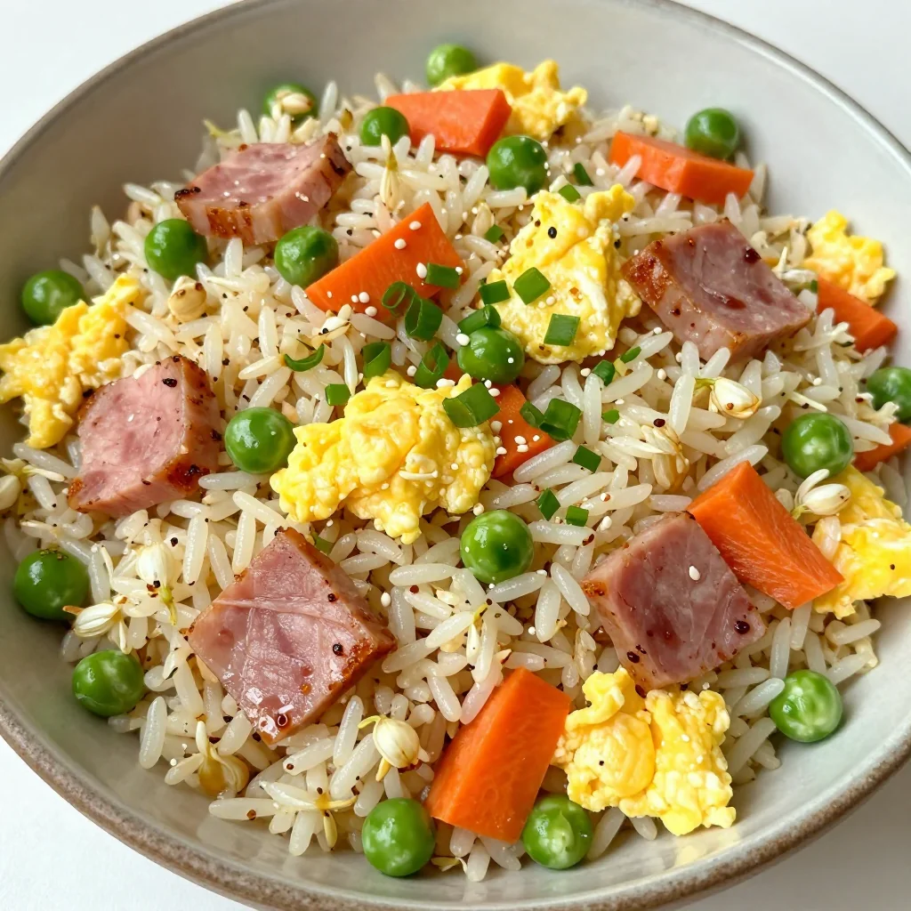 Easy Weeknight Fried Rice with Leftover Ham and Veggies