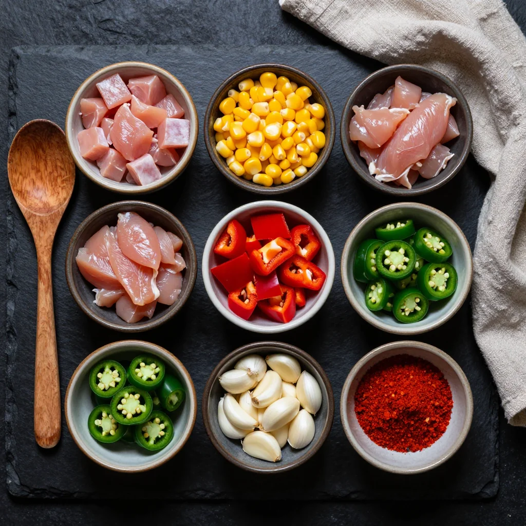 Ingredients for Spicy Chicken and Corn Skillet