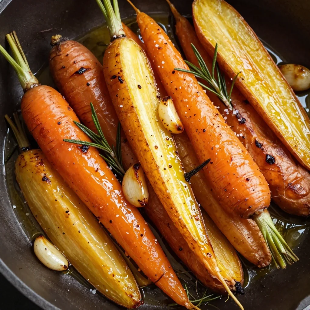 comforting garlic roasted root vegetable medley with rosemary