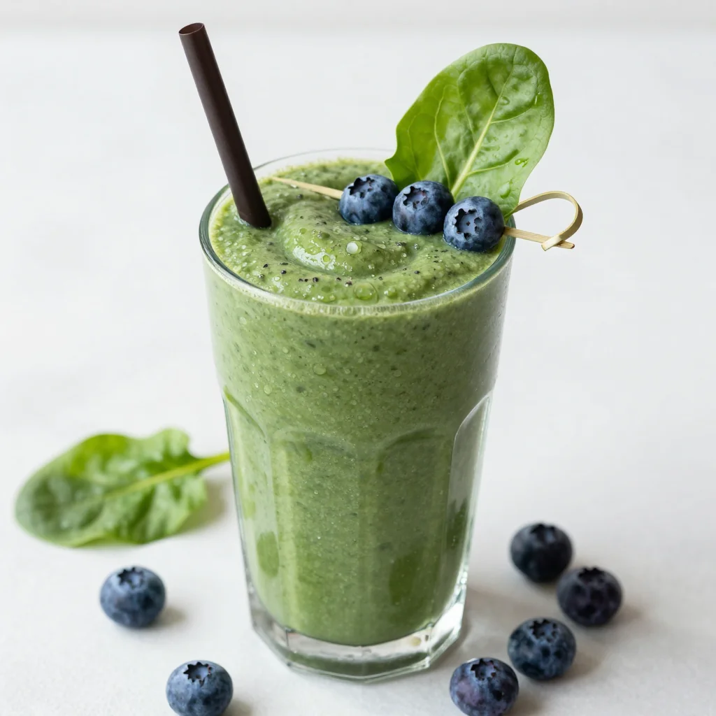 Creamy Blueberry and Spinach Smoothie for Antioxidant Boost