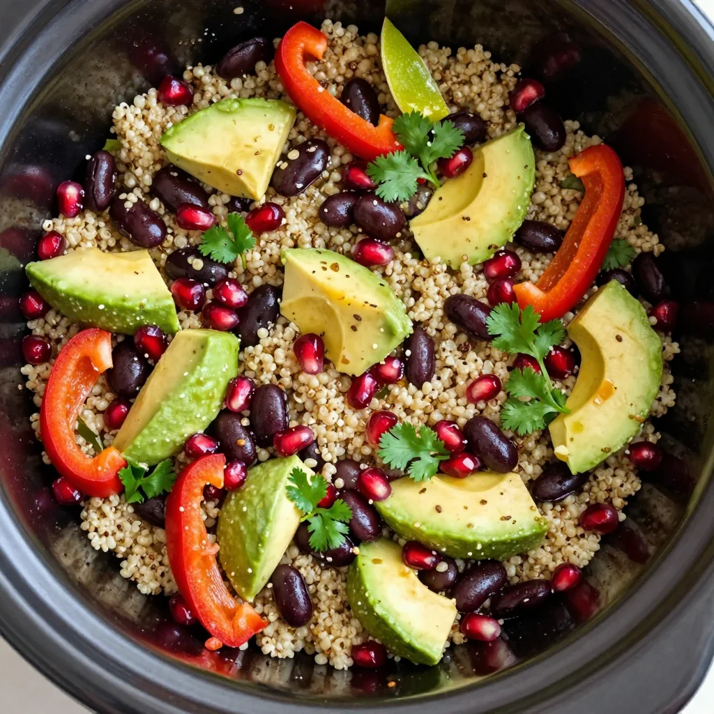 New Year's Day Slow Cooker Quinoa and Black Bean Salad