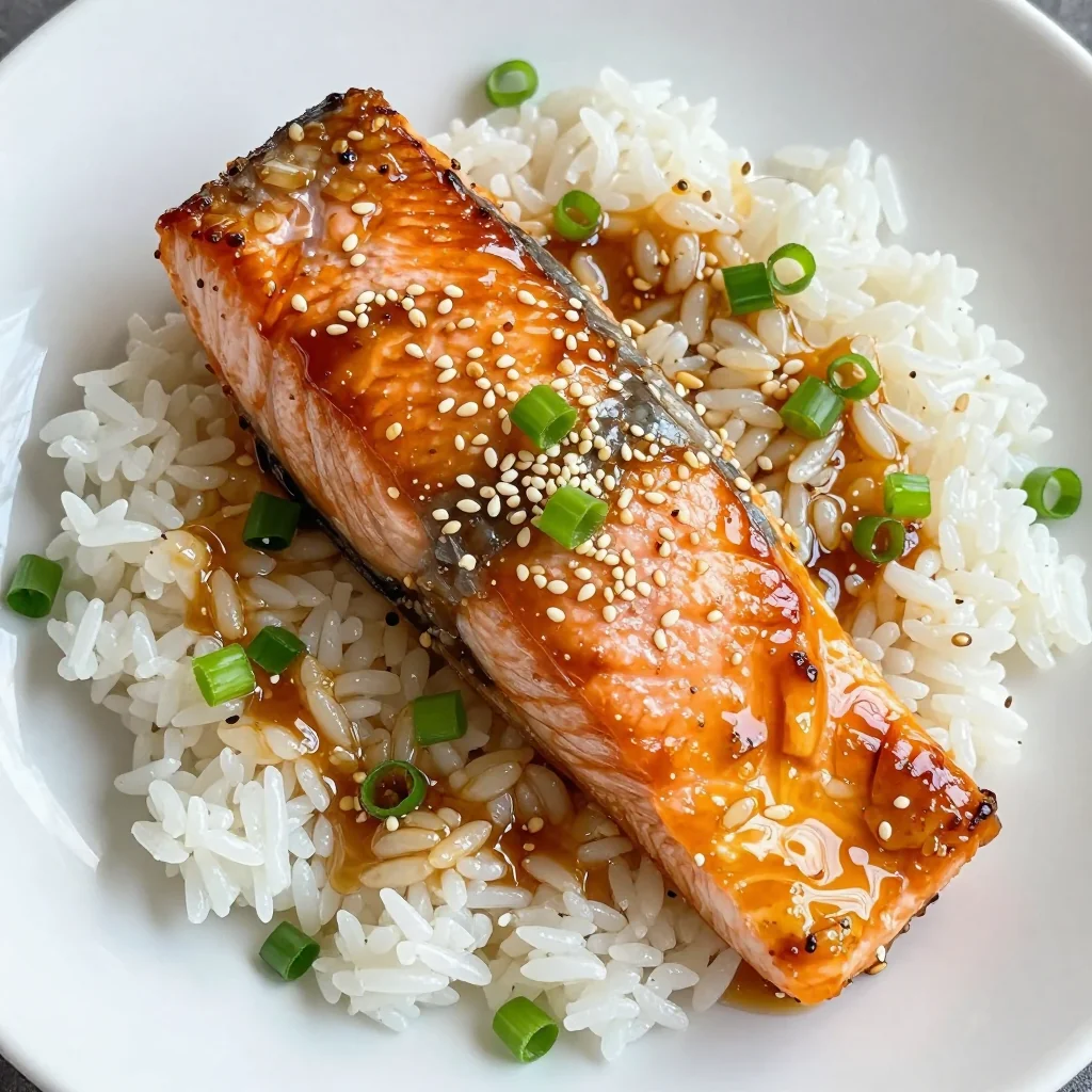 Quick Honey Garlic Glazed Salmon with Rice