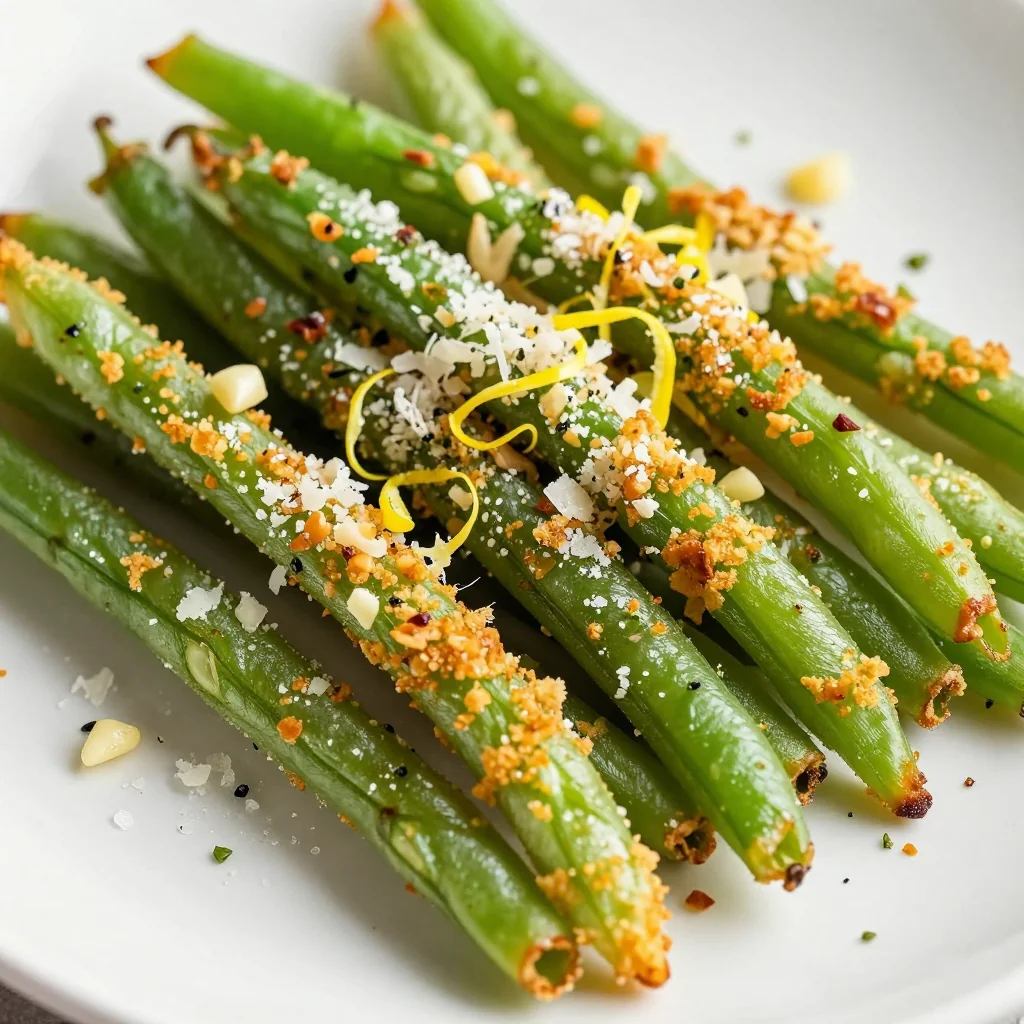 Crispy Parmesan Green Beans with Garlic and Lemon Zest