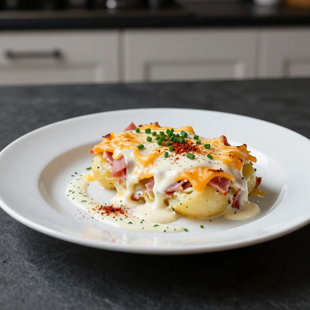 Creamy Potato Casserole with Ham and Cheese