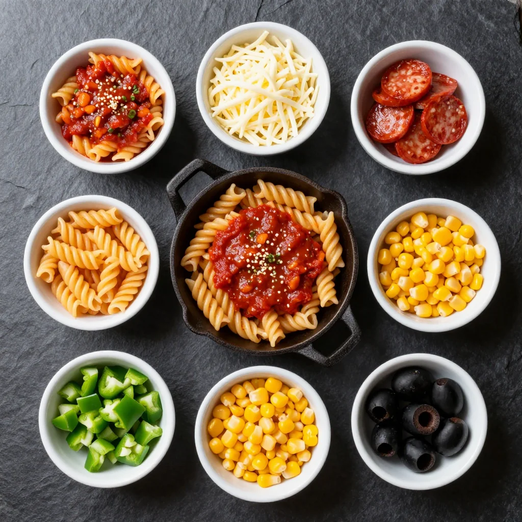 Ingredients for Kid Friendly One Pot Pizza Pasta