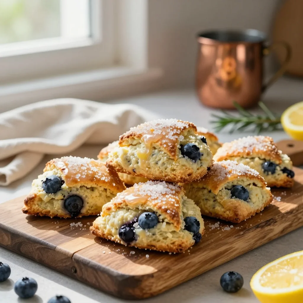 Blueberry Lemon Scones with Lemon Sugar