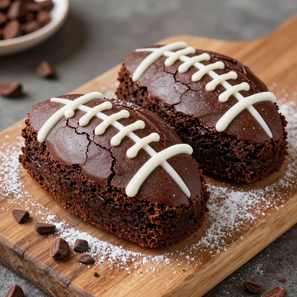 NFL Playoffs Football Shaped Brownies That Are Fudgy And Fun Too