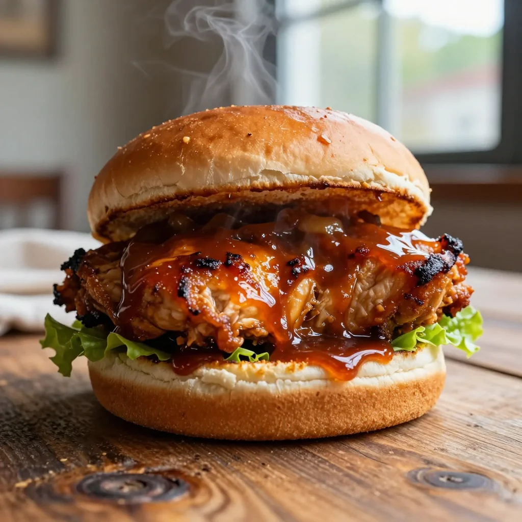 Pulled Chicken Sandwiches with BBQ Sauce