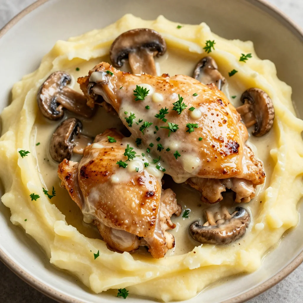 Creamy Garlic Butter Chicken and Mushrooms for Dinner