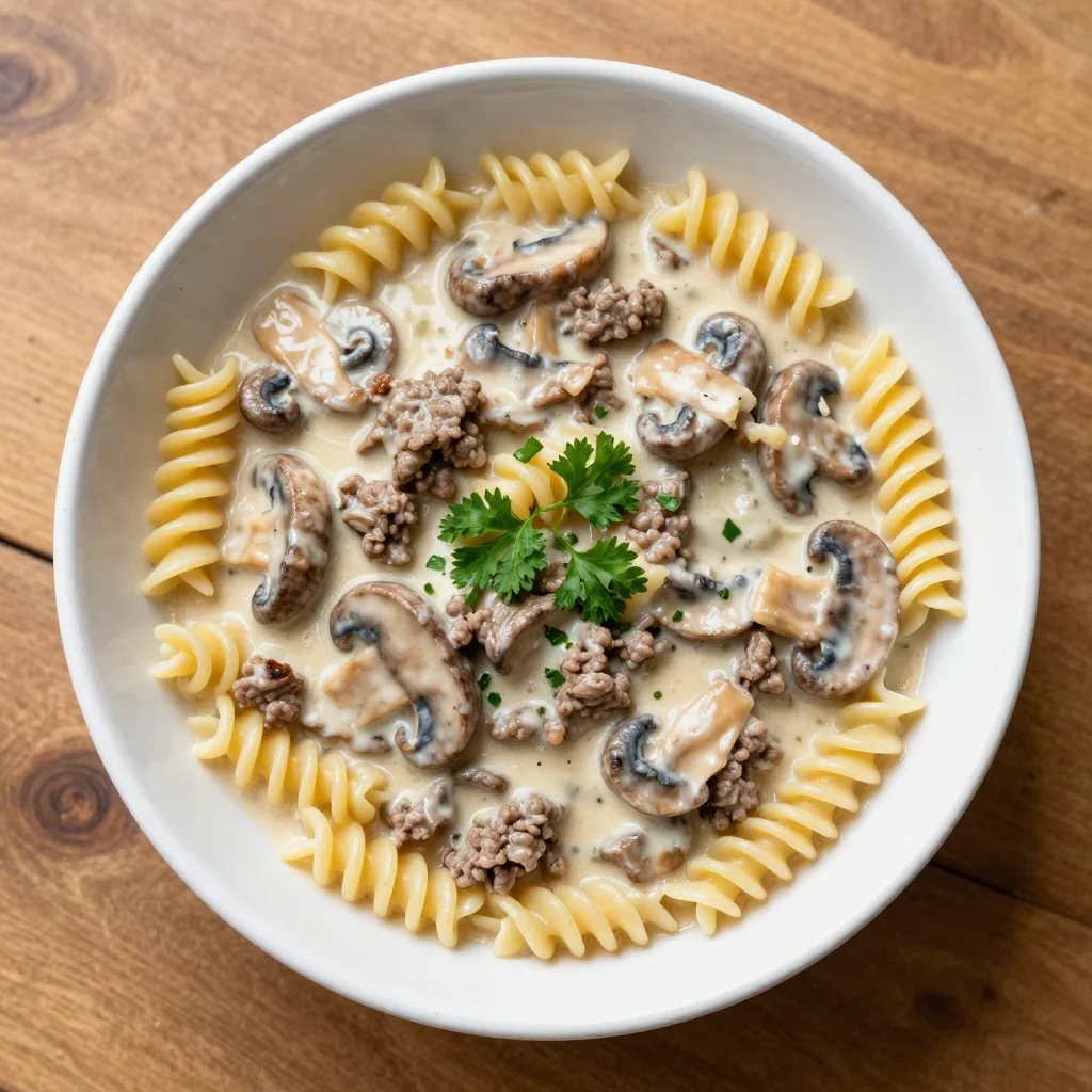Kid-Friendly Creamy Beef Stroganoff with Mushrooms